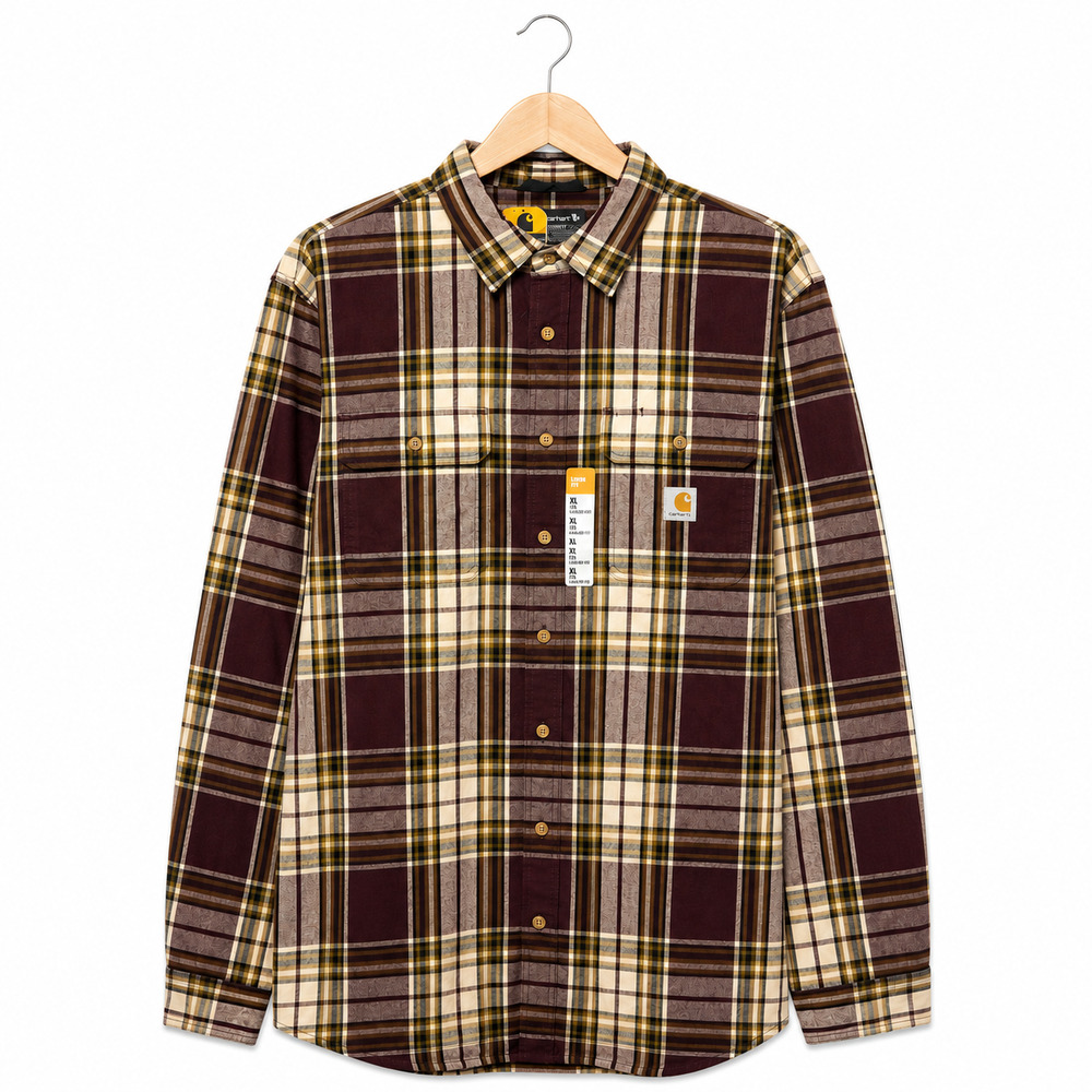 Carhartt Mens Flannel Size XL Tall Loose Fit Heavyweight Long Sleeve Plaid NWT